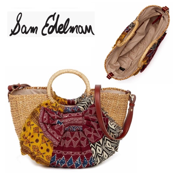 Sam Edelman Straw Basket Tote/Shoulder Bag - Picture 2 of 5